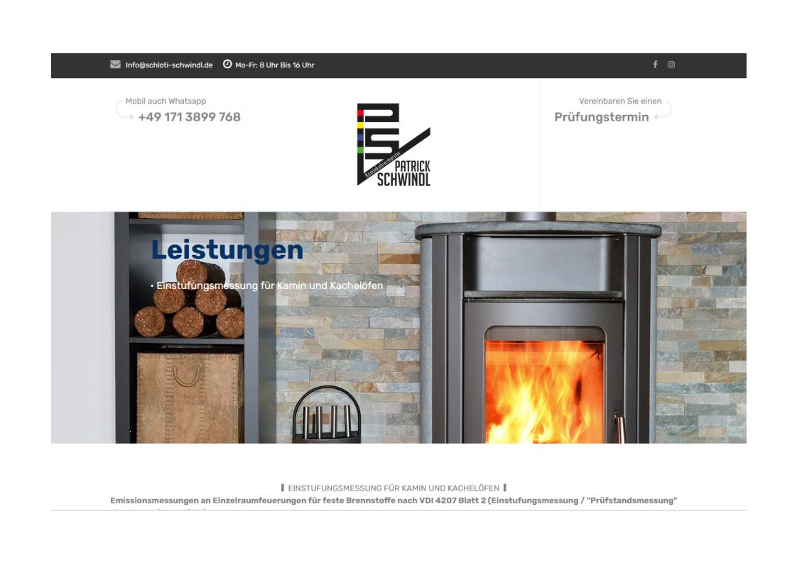 Kaminkehrermeister Schwindl Website